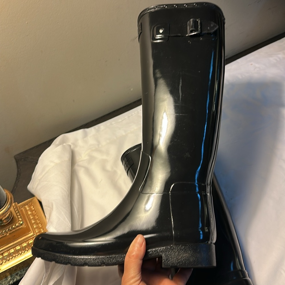 Hunter Black Tall Rain Boots - Picture 13 of 17
